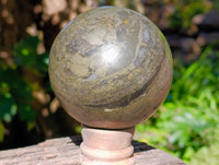 Polished Rare Pharaoh Stone Pyrite in Basalt Sphere x 1 From Iron Duke Mine, Zimbabwe - Toprock Gemstones and Minerals 