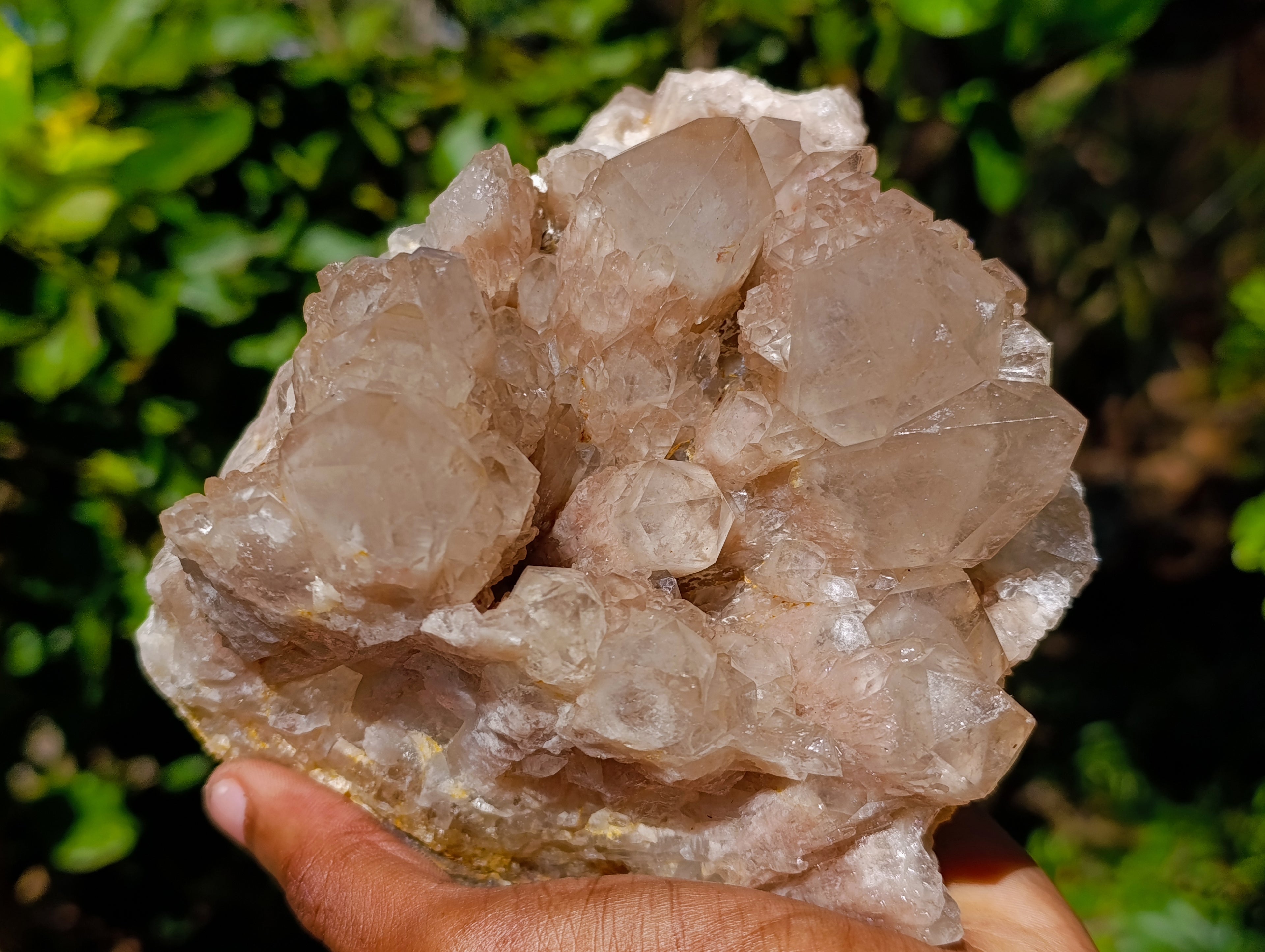 Natural Phantom Cascading Smokey Quartz Cluster x 1 From Luena, Congo - Toprock Gemstones and Minerals 