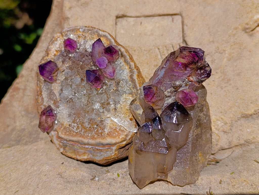 Natural Hand Made Chiredzi Amethyst Conglomerate Specimens x 6 From Zimbabwe - Toprock Gemstones and Minerals 