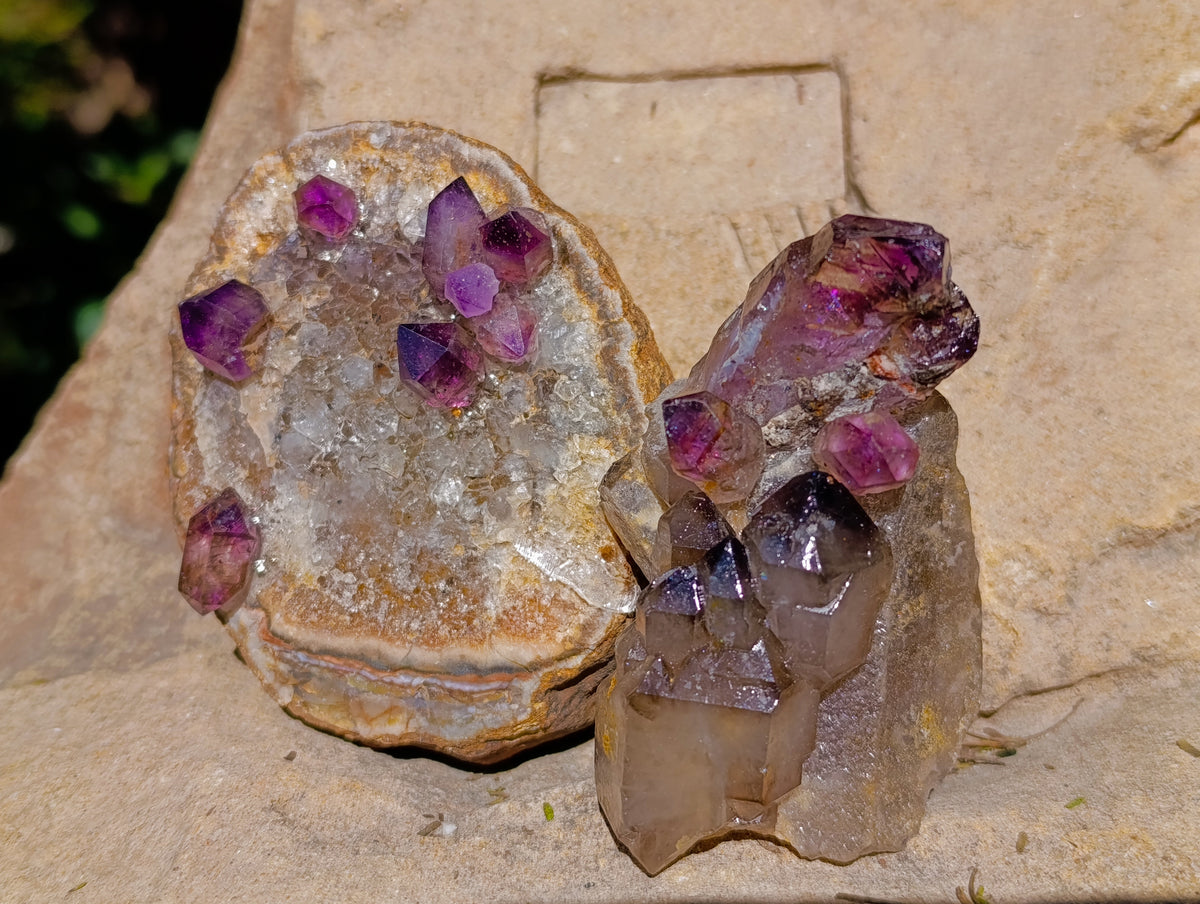 Natural Hand Made Chiredzi Amethyst Conglomerate Specimens x 6 From Zimbabwe - Toprock Gemstones and Minerals 