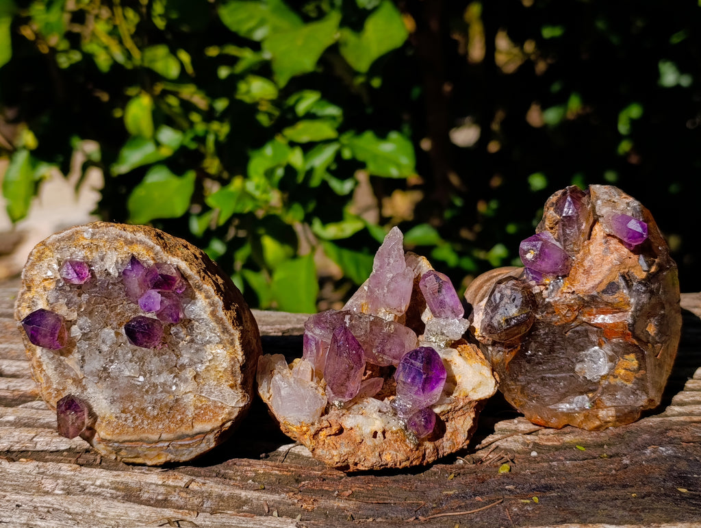 Natural Hand Made Chiredzi Amethyst Conglomerate Specimens x 6 From Zimbabwe - Toprock Gemstones and Minerals 