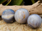Polished Banded Agate Spheres x 4 From Madagascar - Toprock Gemstones and Minerals 