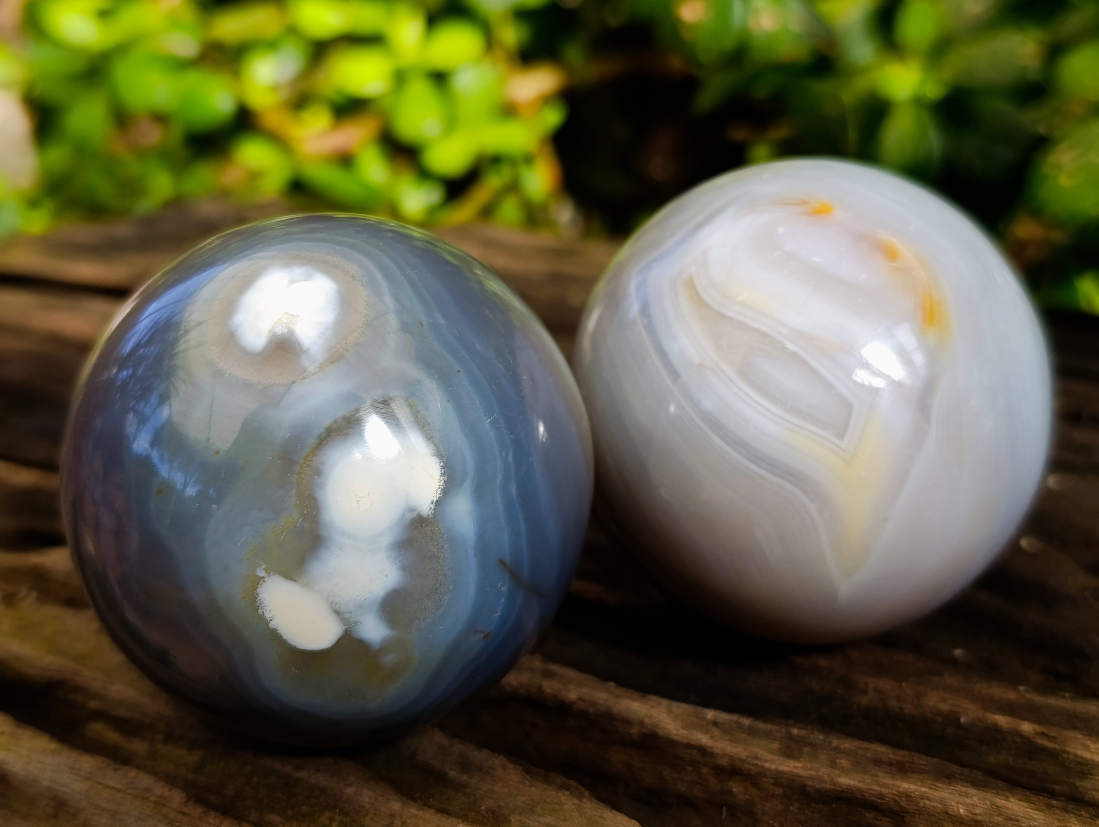 Polished Banded Agate Spheres x 4 From Madagascar - Toprock Gemstones and Minerals 