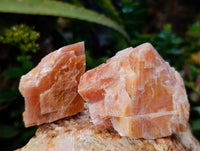 Natural Rhombohedral Sunset Orange Calcite Specimens x 12 From Spitzkop, Namibia - Toprock Gemstones and Minerals 