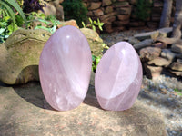 Polished Rose Quartz Standing Free Forms x 3 From Ambatondrazaka, Madagascar - Toprock Gemstones and Minerals 