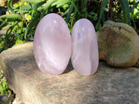 Polished Rose Quartz Standing Free Forms x 3 From Ambatondrazaka, Madagascar - Toprock Gemstones and Minerals 
