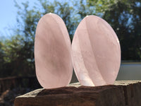 Polished Rose Quartz Standing Free Forms x 3 From Ambatondrazaka, Madagascar - Toprock Gemstones and Minerals 