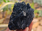 Natural Schorl Black Tourmaline with Fibrous and Needle Formations and Hyalite Opal x 6 From Erongo, Namibia - Toprock Gemstones and Minerals 