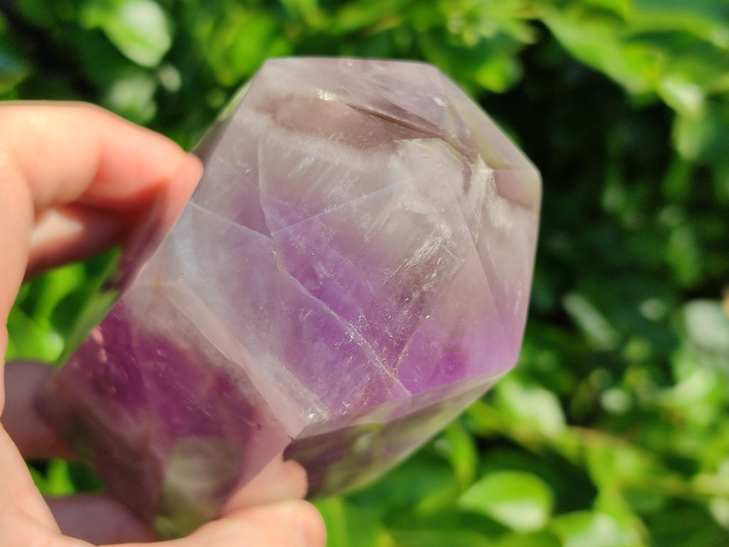 Polished Chevron Amethyst Points x 2 from Ankazobe, Madagascar - Toprock Gemstones and Minerals 