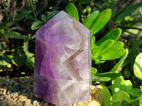 Polished Chevron Amethyst Points x 2 from Ankazobe, Madagascar - Toprock Gemstones and Minerals 