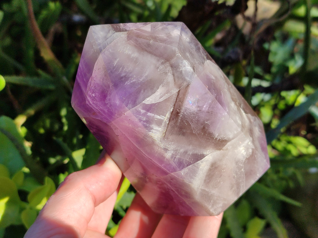 Polished Chevron Amethyst Points x 2 from Ankazobe, Madagascar - Toprock Gemstones and Minerals 