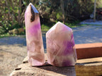 Polished Chevron Amethyst Points x 2 from Ankazobe, Madagascar - Toprock Gemstones and Minerals 