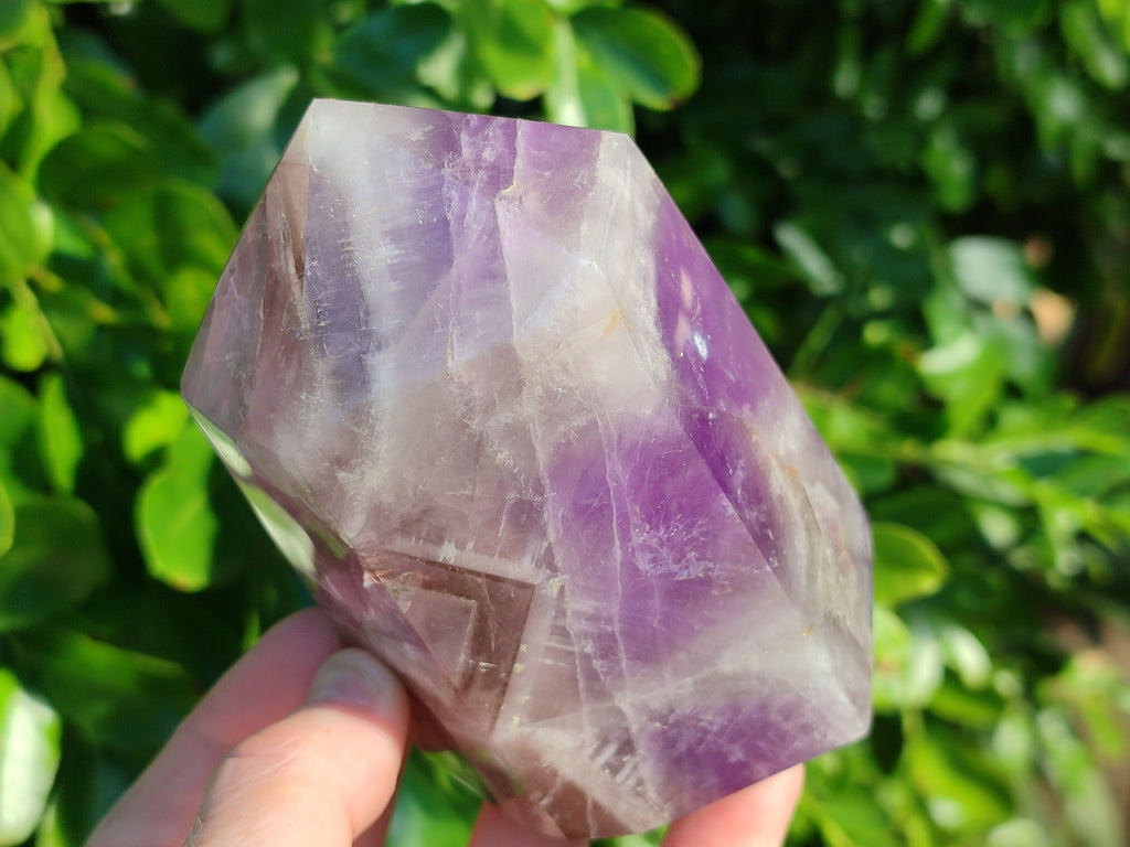 Polished Chevron Amethyst Points x 2 from Ankazobe, Madagascar - Toprock Gemstones and Minerals 