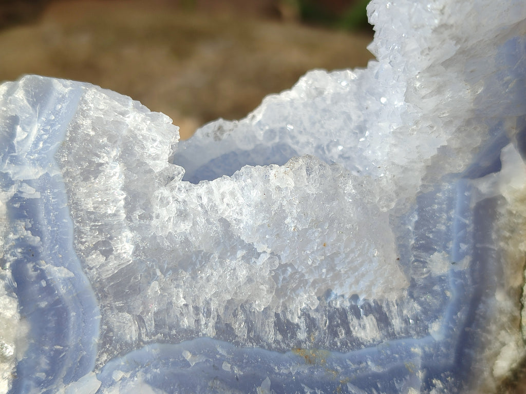 Natural Blue Lace Agate Geodes x 4 From Nsanje, Malawi - Toprock Gemstones and Minerals 