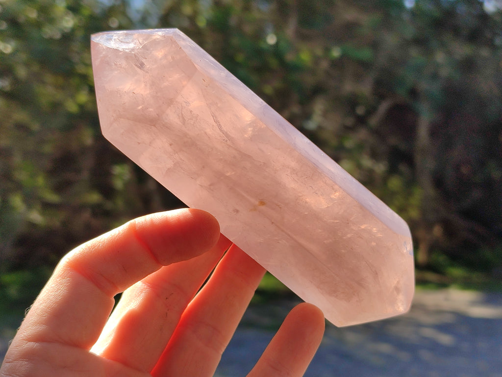 Polished Double Terminated Rose Quartz Points x 4 From Ambatondrazaka, Madagascar - Toprock Gemstones and Minerals 