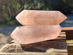 Polished Double Terminated Rose Quartz Points x 4 From Ambatondrazaka, Madagascar - Toprock Gemstones and Minerals 