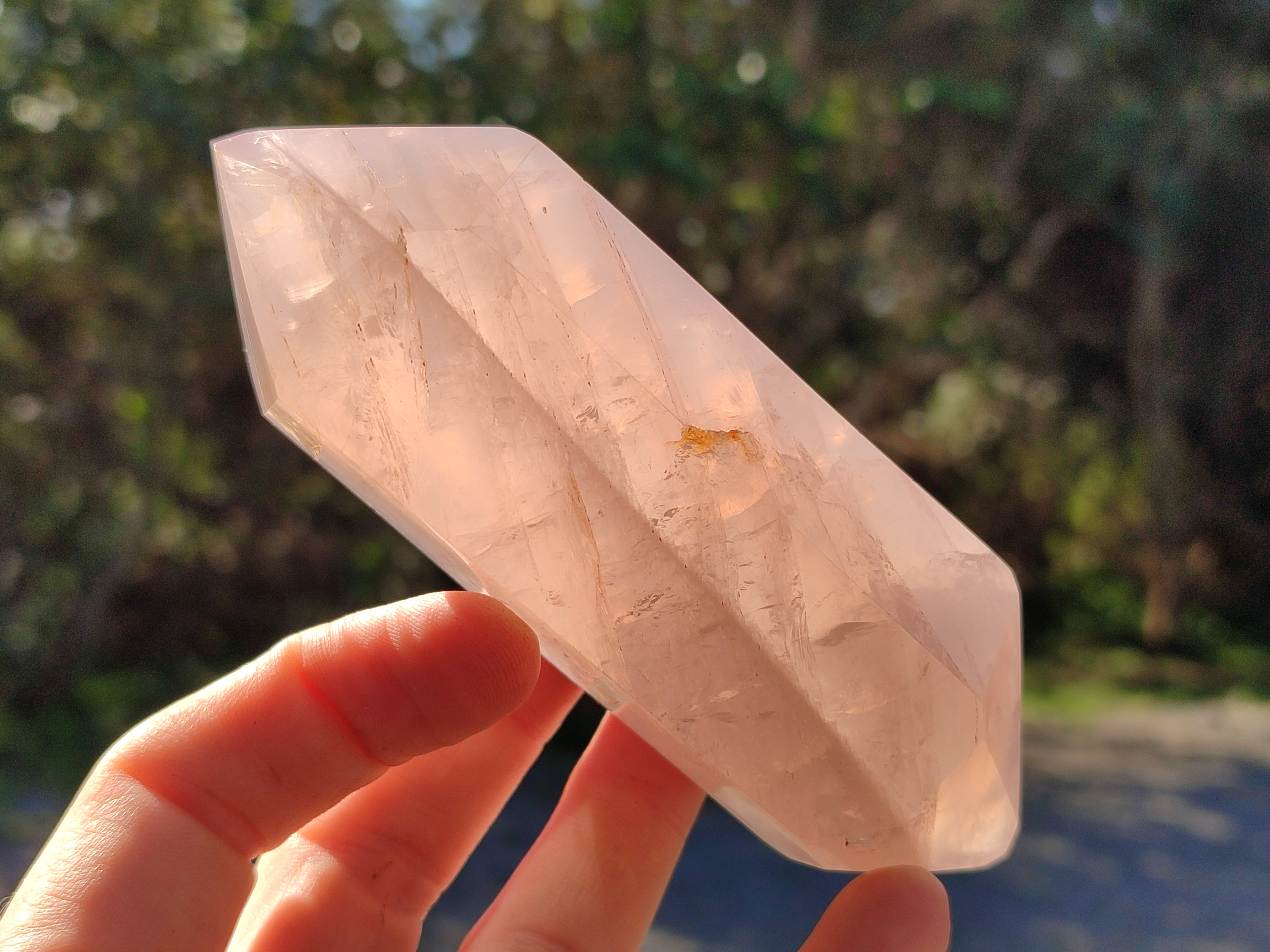 Polished Double Terminated Rose Quartz Points x 4 From Ambatondrazaka, Madagascar - Toprock Gemstones and Minerals 