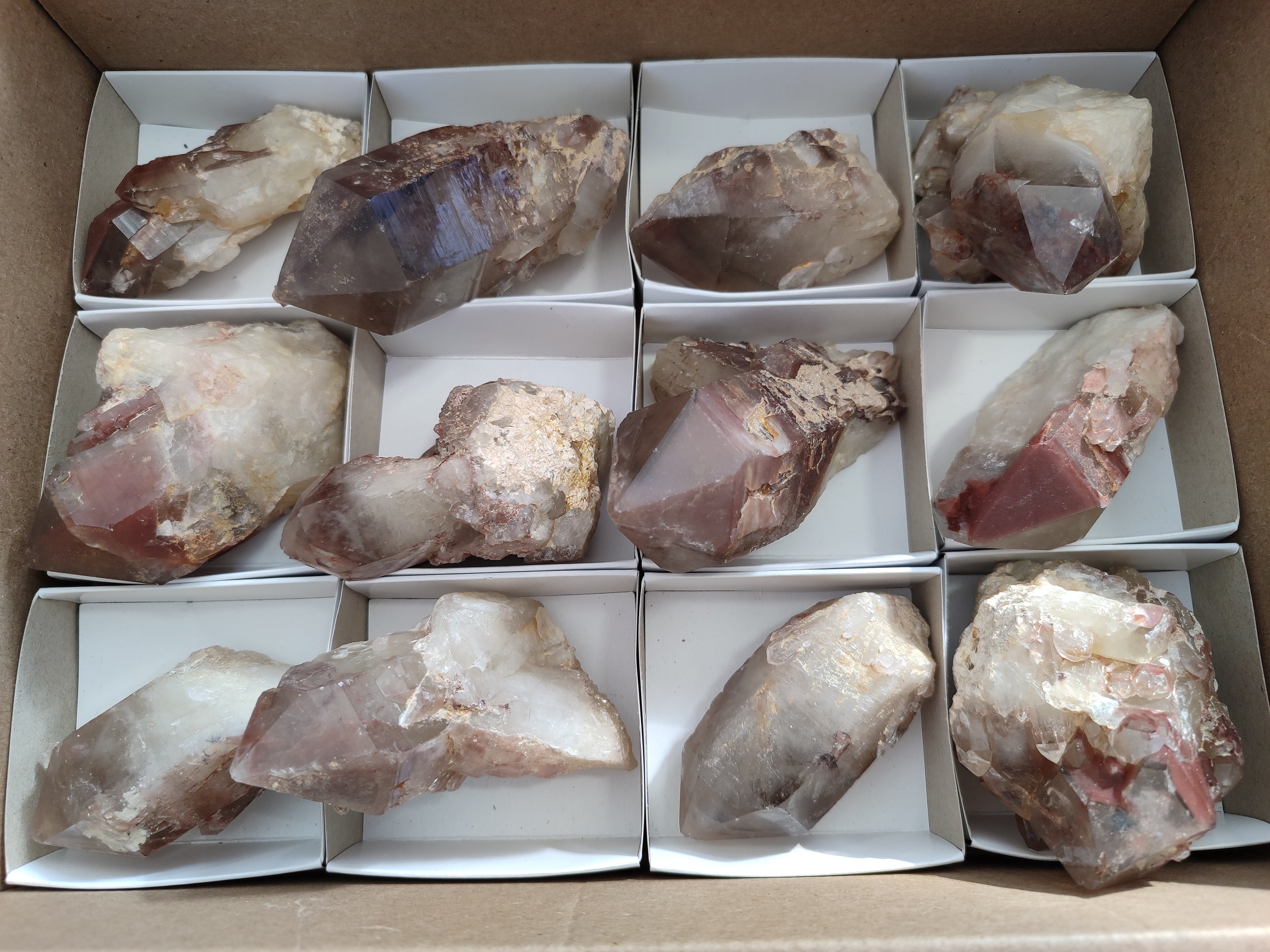 Natural Red Hematoid Quartz Clusters x 12 From Karoi, Zimbabwe - Toprock Gemstones and Minerals 