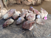 Natural Red Hematoid Quartz Clusters x 12 From Karoi, Zimbabwe