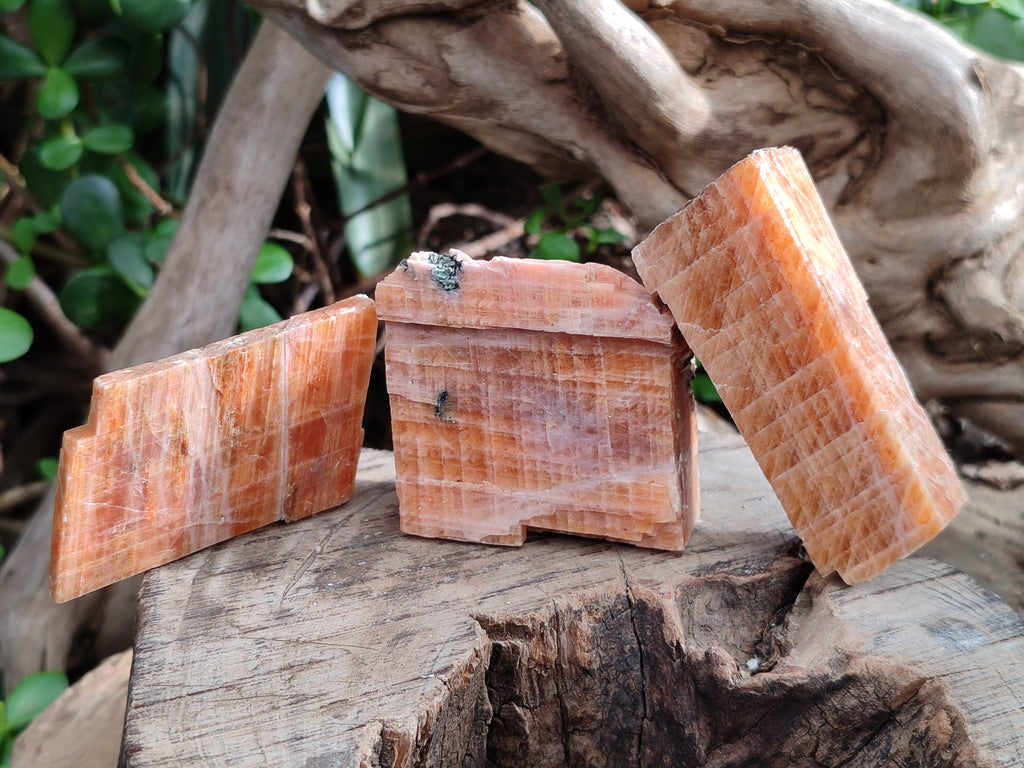 Natural Rhombohedral Sunset Orange Calcite Specimens x 24 From Spitzkop, Namibia - Toprock Gemstones and Minerals 