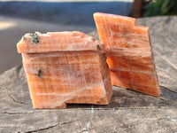 Natural Rhombohedral Sunset Orange Calcite Specimens x 24 From Spitzkop, Namibia - Toprock Gemstones and Minerals 