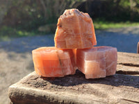 Natural Rhombohedral Sunset Orange Calcite Specimens x 24 From Spitzkop, Namibia - Toprock Gemstones and Minerals 