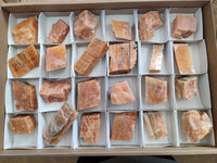Natural Rhombohedral Sunset Orange Calcite Specimens x 24 From Spitzkop, Namibia - Toprock Gemstones and Minerals 