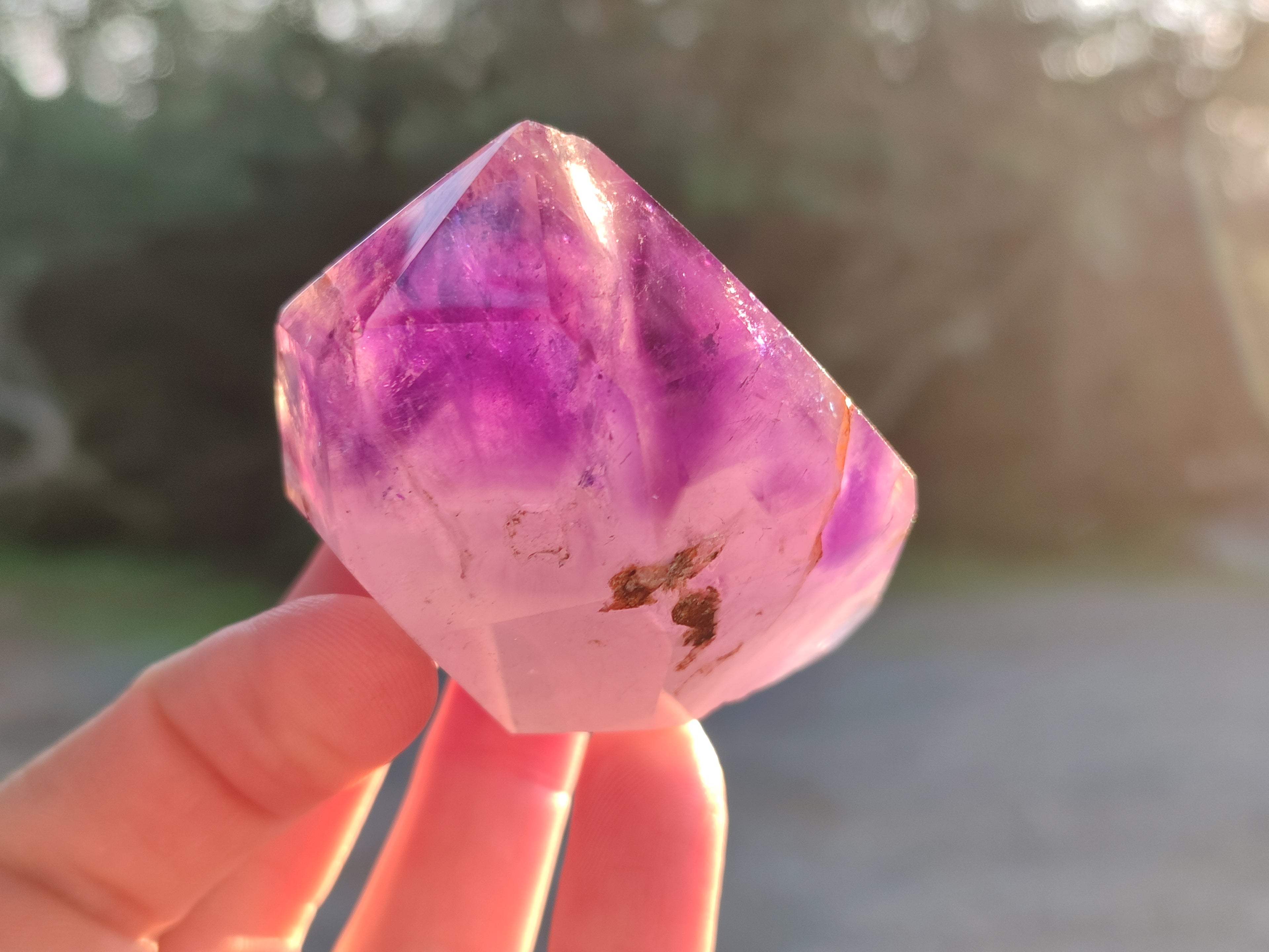 Polished Smokey Amethyst Window Quartz Crystals x 6 From Akansobe, Madagascar - Toprock Gemstones and Minerals 