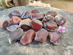 Polished On One Side Red Sashe River Agate Nodules x 20 From Zimbabwe - Toprock Gemstones and Minerals 