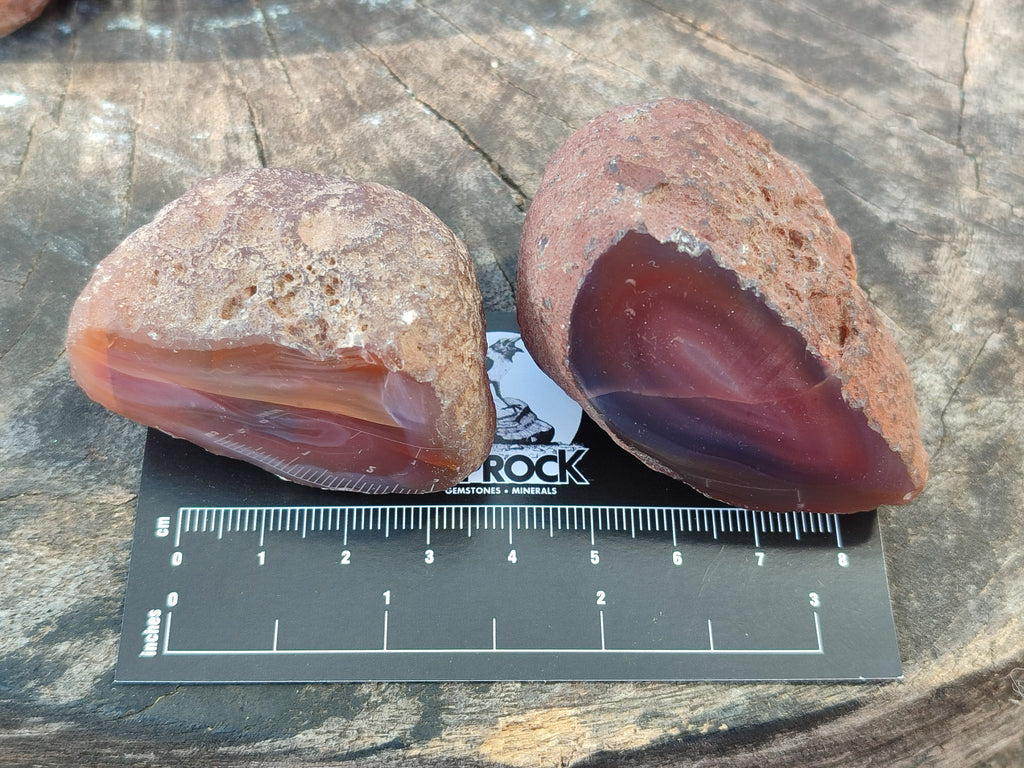 Polished On One Side Red Sashe River Agate Nodules x 20 From Zimbabwe - Toprock Gemstones and Minerals 