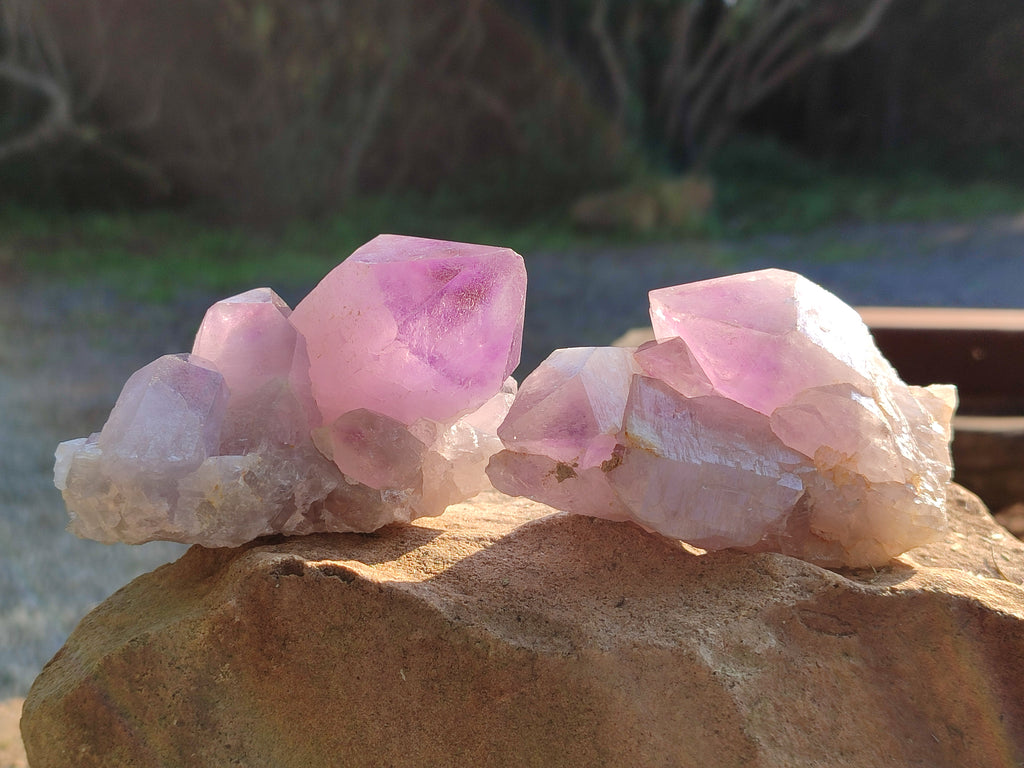 Natural Jacaranda Amethyst Quartz Cluster x 3 From Mumbwa, Zambia - Toprock Gemstones and Minerals 