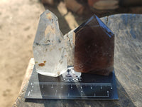 Polished Mixed Quartz Crystals with a Specular Hematite Inclusion Quartz x 6 from Madagascar