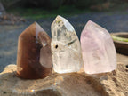 Polished Mixed Quartz Crystals with a Specular Hematite Inclusion Quartz x 6 from Madagascar - Toprock Gemstones and Minerals 