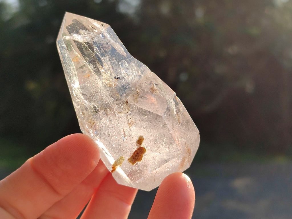 Polished Mixed Quartz Crystals with a Specular Hematite Inclusion Quartz x 6 from Madagascar - Toprock Gemstones and Minerals 