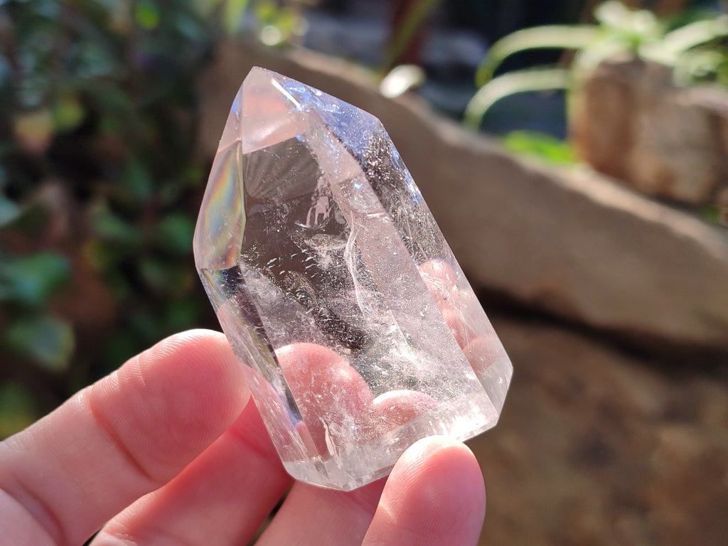 Polished Mixed Quartz Crystals with a Specular Hematite Inclusion Quartz x 6 from Madagascar - Toprock Gemstones and Minerals 