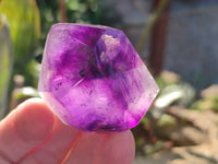 Polished Mixed Quartz Crystals with a Specular Hematite Inclusion Quartz x 6 from Madagascar