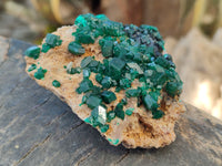 Natural Dioptase On Dolomite Specimens x 3 From Likasi, Congo