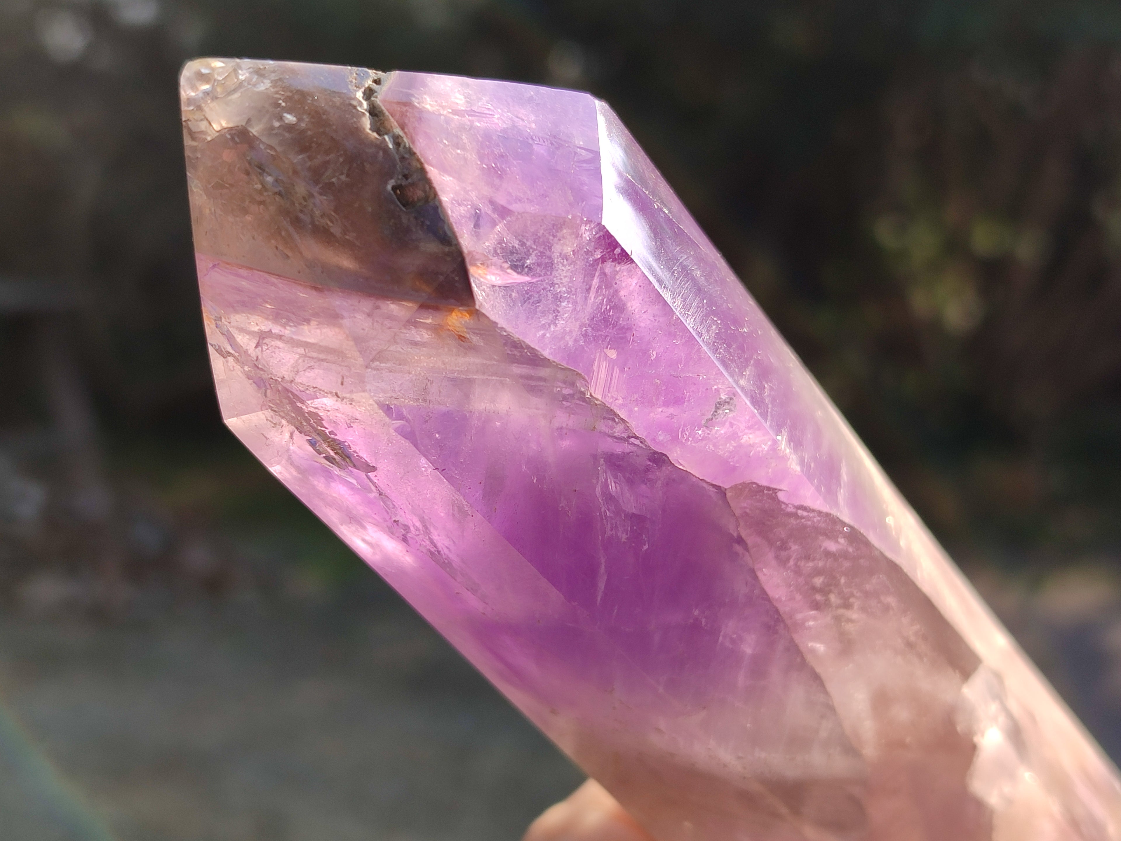 Polished Chevron Amethyst Points x 2 from Ankazobe, Madagascar - Toprock Gemstones and Minerals 