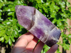 Polished Chevron Amethyst Points x 2 from Ankazobe, Madagascar - Toprock Gemstones and Minerals 