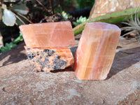Natural Rhombohedral Sunset Orange Calcite Specimens x 12 From Spitzkop, Namibia - Toprock Gemstones and Minerals 