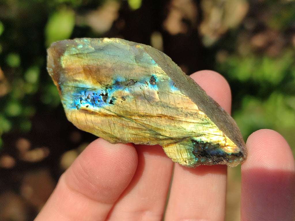 Polished On One Side Labradorite Plates x 35 From Tulear, Madagascar - Toprock Gemstones and Minerals 