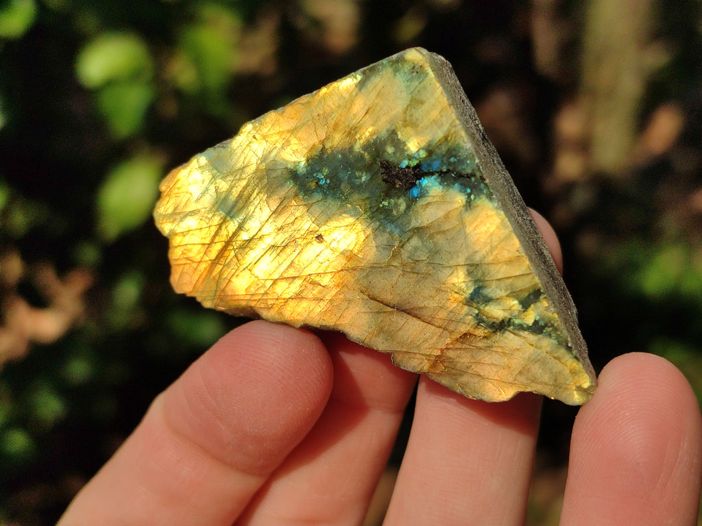Polished On One Side Labradorite Plates x 35 From Tulear, Madagascar - Toprock Gemstones and Minerals 