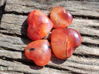 Polished Mini Carnelian Agate "Jewellery" Gemstone Hearts x 20 From Madagascar
