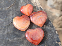 Polished Mini Carnelian Agate "Jewellery" Gemstone Hearts x 20 From Madagascar