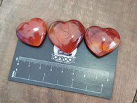 Polished Mini Carnelian Agate "Jewellery" Gemstone Hearts x 20 From Madagascar
