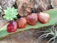 Polished Mini Carnelian Agate "Jewellery" Gemstone Hearts x 20 From Madagascar