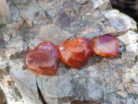 Polished Mini Carnelian Agate "Jewellery" Gemstone Hearts x 20 From Madagascar