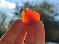 Polished Mini Carnelian Agate "Jewellery" Gemstone Hearts x 20 From Madagascar