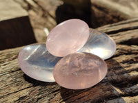 Polished Rose Quartz Palm Stones x 35 From Ambatondrazaka, Madagascar - Toprock Gemstones and Minerals 