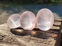 Polished Rose Quartz Palm Stones x 35 From Ambatondrazaka, Madagascar - Toprock Gemstones and Minerals 
